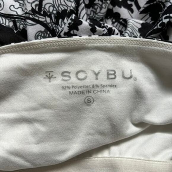 173. Soybu Athletic Dress Size S Racerback Black and White Shelf Bra Damask - Picture 4 of 10